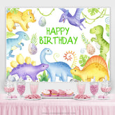 Niedliche Dinosaurier Pflanzen Happy Birthday Hintergrund für Jungen